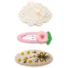 Puttisu Babies'  3pc Hair Clip Crochet Meadow Set In Pink