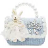 Puttisu Kids'  Bunny Royale Pearl Tweed Handbag In Blue