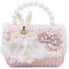 Puttisu Kids'  Bunny Royale Pearl Tweed Handbag In Pink