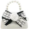 Puttisu Kids'  Coco Ribbon Bow Pearl Handbag In Black