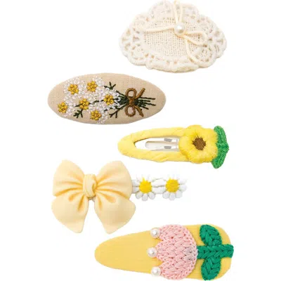 Puttisu Kids'  Garden Blossom Hair Clip Set Of 6 In Multi