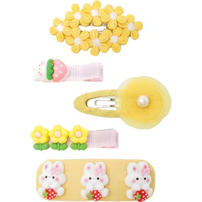 Puttisu Kids'  Honey Blossom Garden Hair Clip Set Of 5 In Multi
