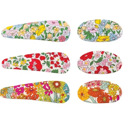 Puttisu Kids'  Liberty Floral Hair Clip Set Of 6 In Multi