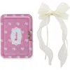 Puttisu Organza Double Ribbon Clip Gift Set With Tin Case In White