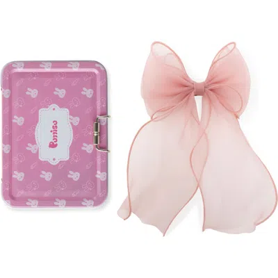 Puttisu Organza Large Bow Clip Gift Set With Tin Case In Multi
