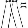 Puttisu Ribbon Bow Clip Set In Black