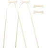 Puttisu Ribbon Bow Clip Set In Neutral