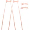 Puttisu Ribbon Bow Clip Set In Pink