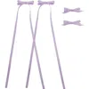 Puttisu Ribbon Bow Clip Set In Purple