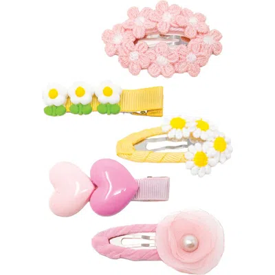 Puttisu Kids'  Tulle Blossom Charm Hair Clip Set Of 5 In Multi