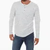 Px Beckett Long Sleeve Henley Tee In White In White
