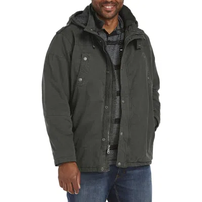 Px Clothing Big & Tall  Patch & Welt Jacket In Charcoal