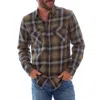 Px Dennis Flannel Shirt In Olive In Green