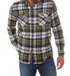 Px Easton Flannel Shirt In Olive In Green