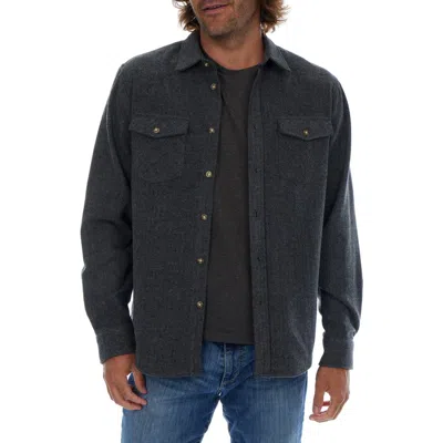 Px Herringbone Stripe Shacket In Black
