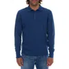 Px Horizontal Stripe Long Sleeve Cotton Polo In Blue