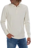 Px Horizontal Stripe Long Sleeve Cotton Polo In White
