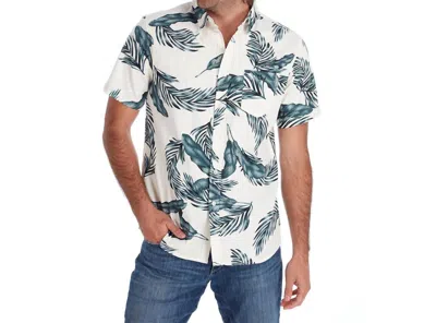 Px Jude Printed Slub Shirt In White In Blue