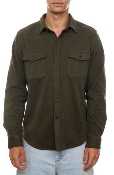 Px Micro Stripe Button Down Shirt In Olive