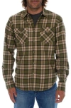 Px Plaid Flannel Long Sleeve Button-up Shirt In Green