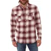 Px Randy Flannel Shirt In Burgundy In White