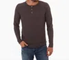 Px Sean Long Sleeve Henley In Charcoal