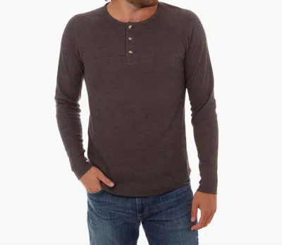 Px Sean Long Sleeve Henley In Charcoal In Pink