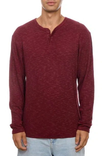 Px Slub Thermal Henley In Burgundy