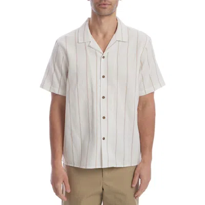 Px Vertical Stripe Camp Shirt In Sand
