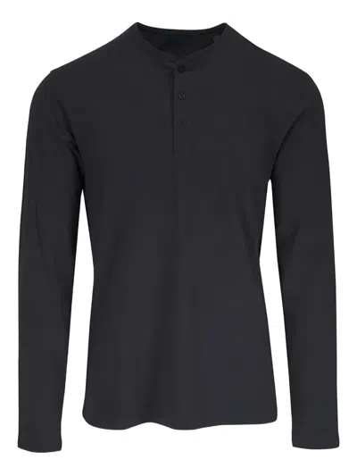 Pya Buttoned Long-sleeve T-shirt In Black