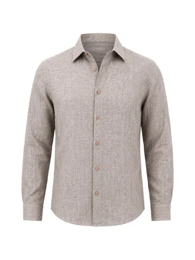Pya Point-collar Long-sleeve Shirt In Brown