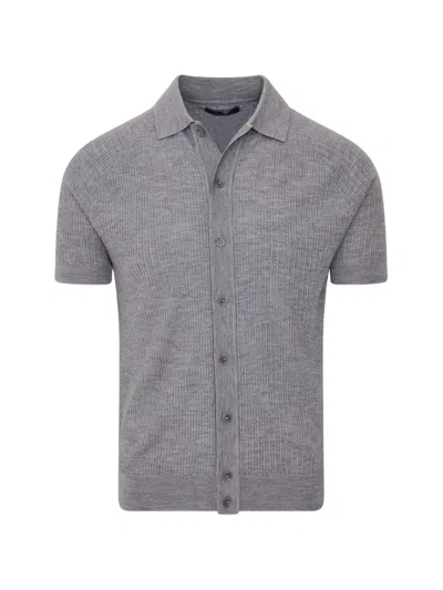 Pya Ribbed-knit Short-sleeve Shirt In Gray