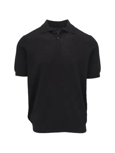 Pya Short-sleeve Knit Polo Shirt In Black