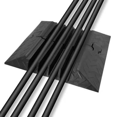 Pyle 2pcs Black Cable End Cap - Finish Pieces For  Pcblco106 Cable Protector Cover Ramp - 16.1 X 1.97