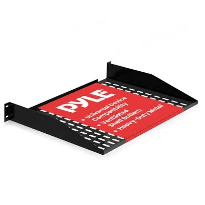 Pyle 2u Server Rack Shelf, Universal Device Server Rack Mounting Tray In Black