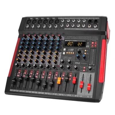 Pyle 8-channel Bluetooth 5.1 Dj Audio Mixer Controller - 380 Preset Dsp Effects - Usb Interface - 6 Xlr M In Black