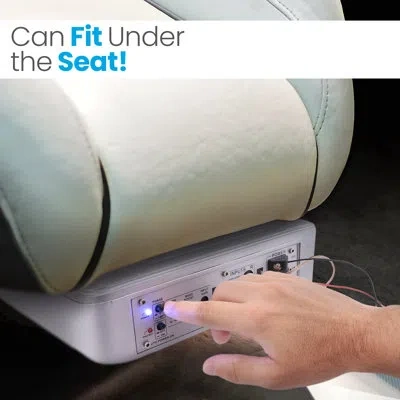 Pyle 8-inch Low-profile Amplified Subwoofer System - 600 Watt Compact Enclosed Active Marine Underseat Ca In White