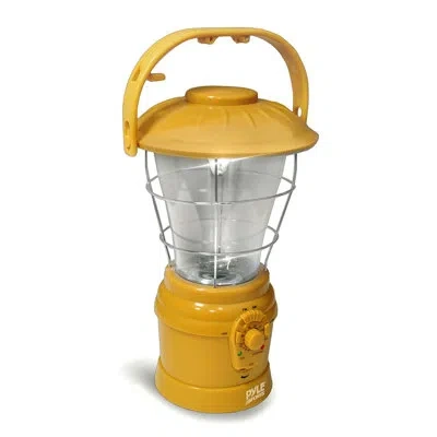 Pyle 9" Battery Powered Integrated Led Outdoor Lantern In Yellow