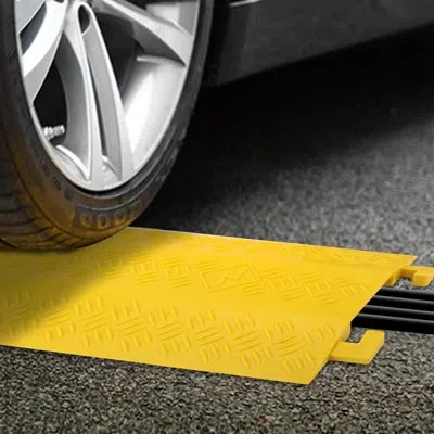 Pyle Cable Protective Cover Ramp In Yellow
