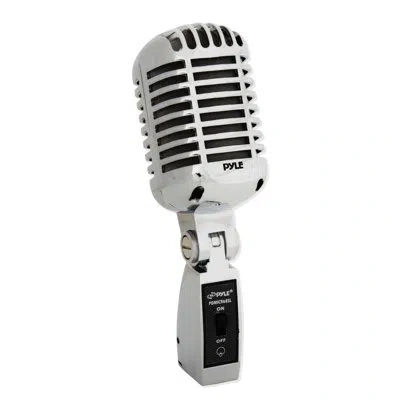 Pyle Classic Retro Dynamic Vocal Microphone - Old Vintage Style Metal Unidirectional Cardioid Mic With Xl In Black