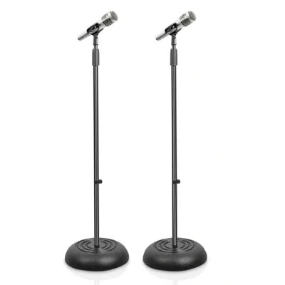 Pyle Compact Base Microphone Stand In Black
