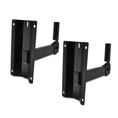 Pyle Dual Adjustable Bracket Stand Universal Wall Speaker Mount In Black