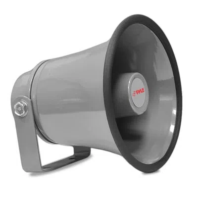 Pyle Indoor / Outdoor Pa Horn Speaker - 8.1” Portable Pa Speaker With 8 Ohms Impedance & 50 Watts Peak Po In Gray