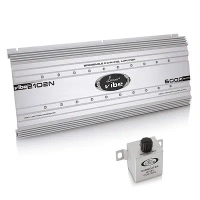 Pyle Lanzar 2 Channel Car Stereo Amplifier - 6,000 Watt Dual Channel Bridgeable W/subwoofer Bass Control, In White