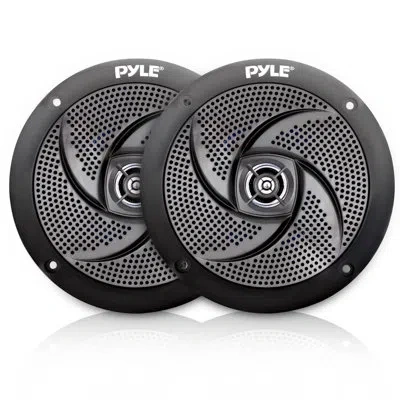 Pyle Marine Speakers - 5.25 Inch Low Profile Slim Style Waterproof Wakeboard Tower And Weather Resistant  In Matte Black