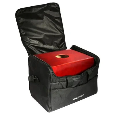 Pyle Portable Travel Compact, Fabric And Durable Fashionable Cajon Storage Bag With Convenient Handle And In Black