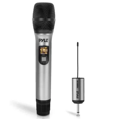 Pyle Portable Uhf Wireless Microphone System - Professional Battery Operated Handheld Dynamic Unidirectio In Black