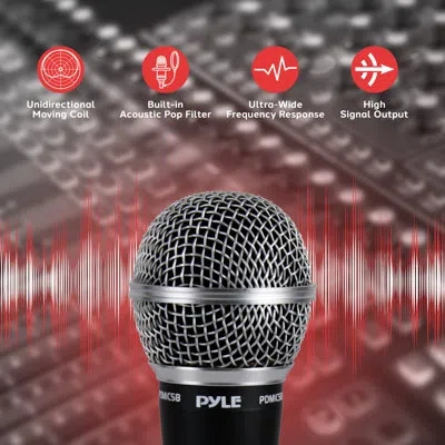 Pyle Professional Dynamic Microphone - 2-pack Unidirectional Handheld Mic With Built-in Pop Filter, High  In Black