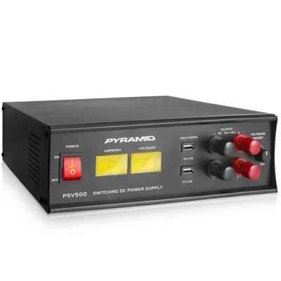 Pyle Pyramid Psv500 Universal Compact 50 Amp Adjustable 12 To 15 Volts Output Home Bench Power Converter  In Black