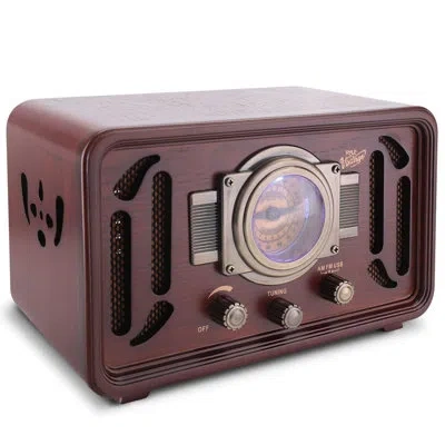 Pyle Retro Wireless Bluetooth Radio Speaker - Classic Vintage Style Audio Sound Receiver System W/built-i In Black